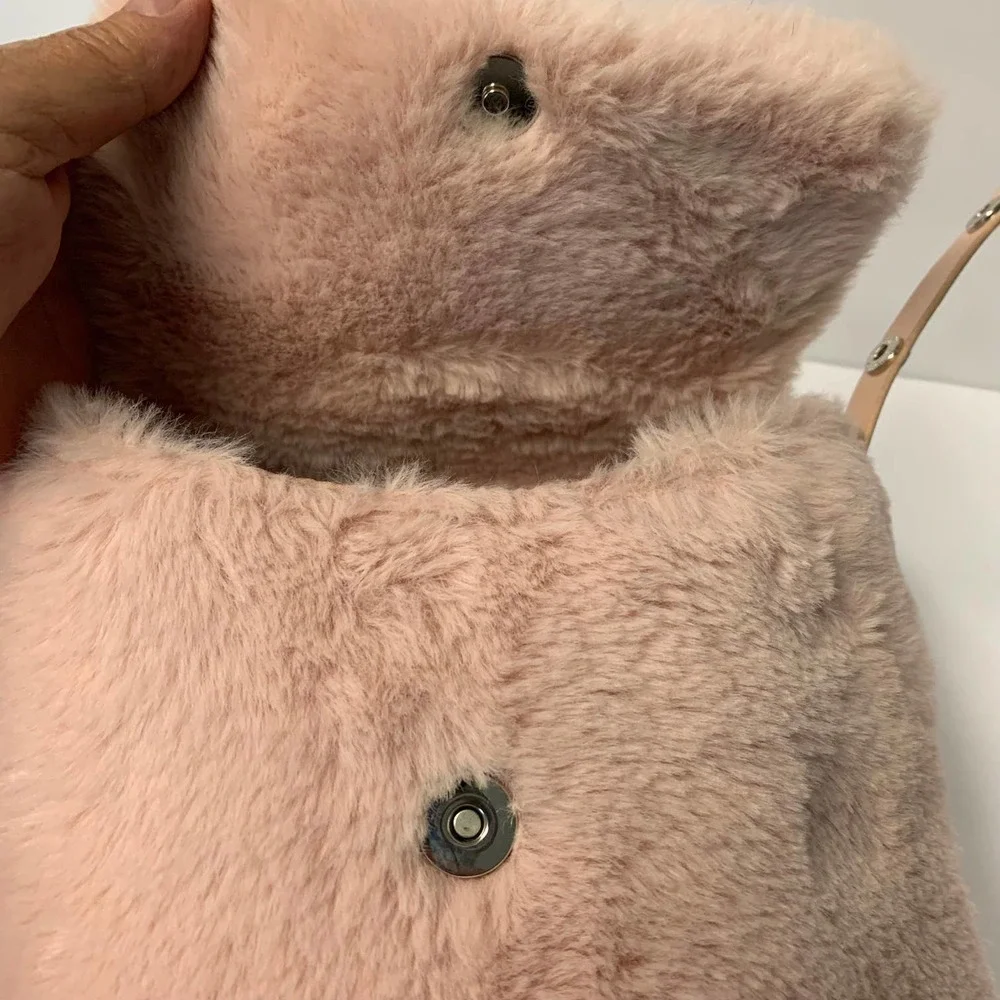 T-SHIRT‎ & JEANS Pink Faux Fur Purse/Backpack